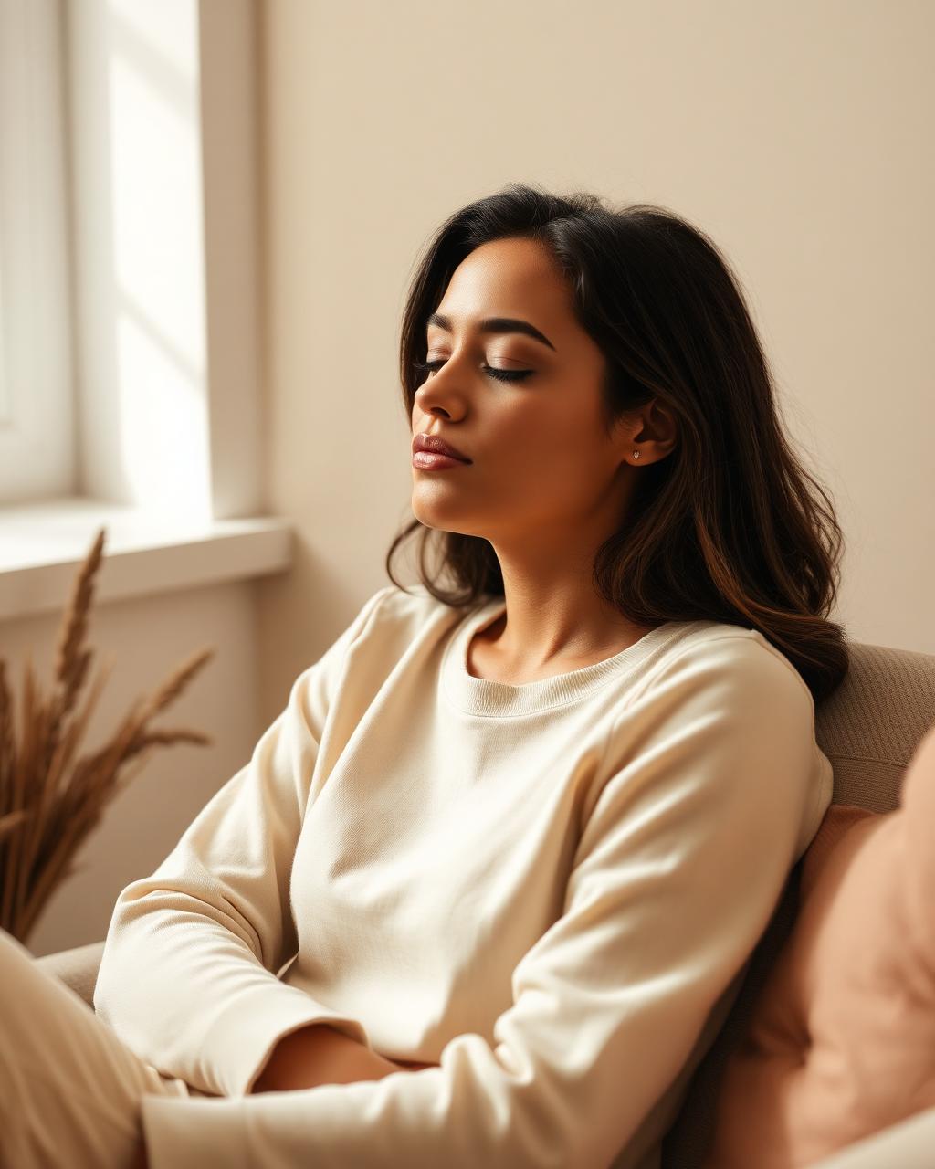 A person resting in calm focus, representing the quiet clarity of hypnotherapy